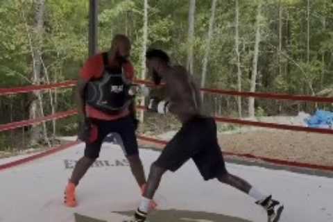Watch Deontay Wilder smash pads for 12 rounds at Alabama training camp as Tyson Fury trilogy fight..