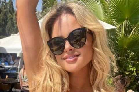 Emily Atack shows off incredible bikini body after jetting off on holiday after just 3hrs sleep..