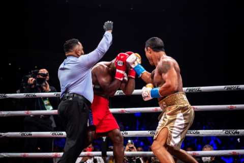 Evander Holyfield, 58, claims Vitor Belfort stoppage was ‘a bad call’ and slams referee for ending..