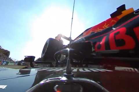 Watch dramatic newly-released dash-cam footage of Lewis Hamilton’s head being run over by F1 rival..