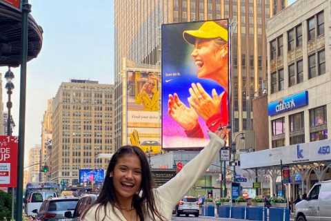Emma Raducanu stunned after seeing billboard with her face on it in New York after US Open heroics
