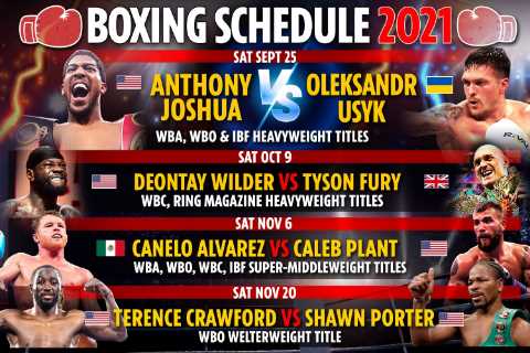 Upcoming boxing fights 2021: Fixture schedule – Anthony Joshua vs Oleksandr Usyk NEXT WEEK, Fury vs ..