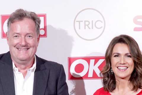 The sweet moment Piers Morgan shares his Tric Award win for Best News Presenter with Susanna Reid