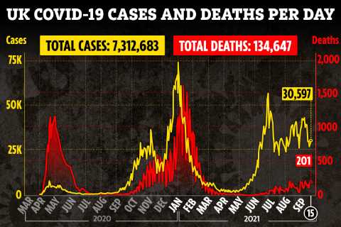 UK Covid deaths rise by 201 in a day with 30,597 cases as Brits face a winter of restrictions to..