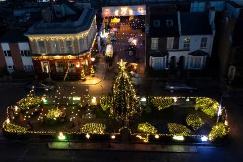 EastEnders ALREADY filming explosive Christmas special as Albert Square covered in festive lights