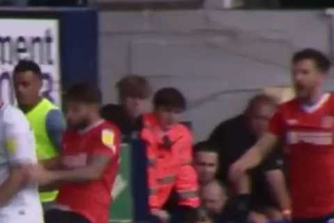 Watch Arsenal old boy Henri Lansbury avoid red card for completely wiping out opponent while..