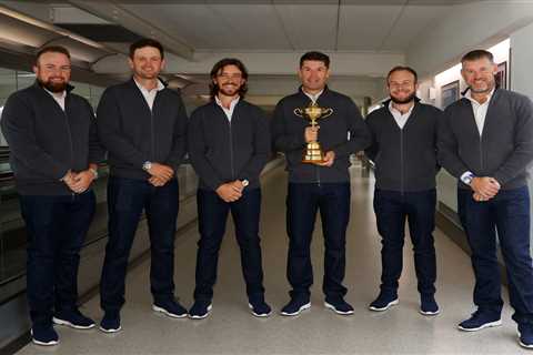 Europe’s Ryder Cup team board flight to US wearing matching outfits as Westwood and Co prepare for..