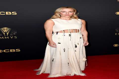 The Crown stars Gillian Anderson, Emma Corrin and Olivia Colman lead glam at Emmys screening in..