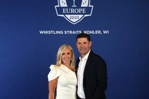 Glam Ryder Cup Wags pose at Team Europe Gala Dinner as they prepare to cheer on golf partners at..