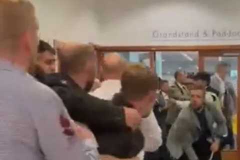 Mass brawl breaks out at Newmarket racecourse as ‘disgusting thugs’ scrap with each other and..