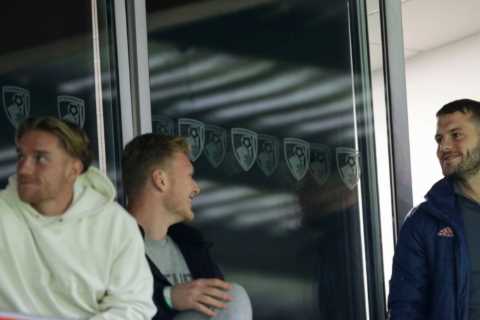 Jack Wilshere spotted in Arsenal coat along with Aaron Ramsdale as pair watch Under-23s against..
