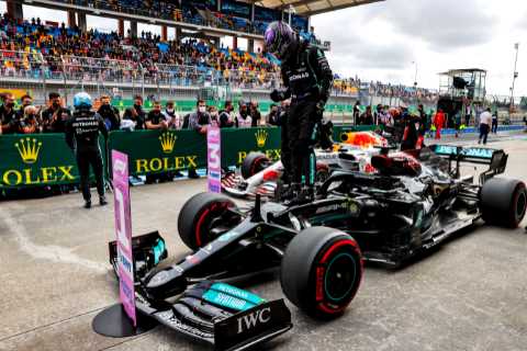 Hamilton warns Verstappen he’s out to win Turkish GP despite 10-place penalty after breaking track..