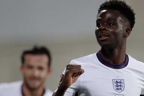 Arsenal star Bukayo Saka makes England history alongside Wayne Rooney as Gunners star scores..