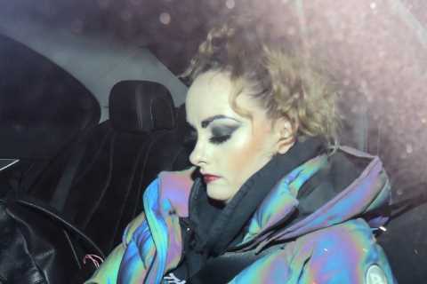 Katie McGlynn looks devastated as she leaves Strictly Come Dancing studios after being kicked off..