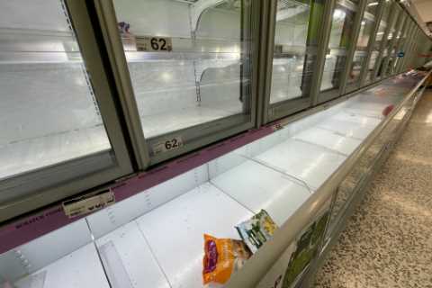 Empty shelves as shoppers told NOT to panic-buy in run-up to Christmas as ministers insist there..