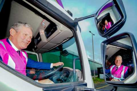 Keir Starmer crashes into metal barrier during HGV test in latest blunder
