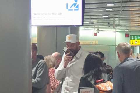 Tyson Fury and Paris look exhausted on UK return after wild parties but people’s champ still queues ..