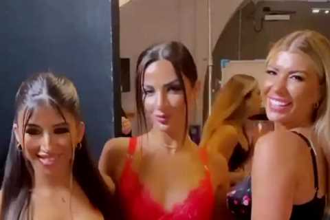 Love Island’s Olivia Bowen and Shannon Singh stun in lace thong underwear in backstage snap with..