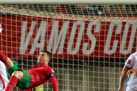 Watch Cristiano Ronaldo’s annoyed reaction after keeper makes stunning save from bicycle kick to..