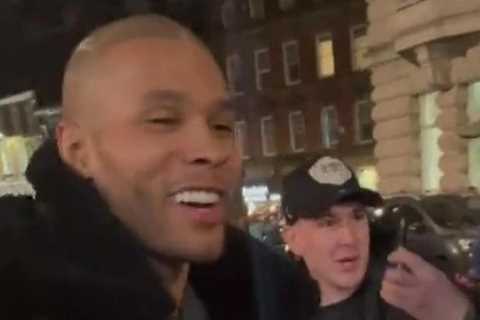 Watch boxing fan beg Chris Eubank Jr to sign his MICROWAVE as middleweight mobbed ahead of Awdijan..