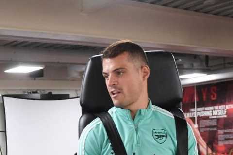 Arsenal ace Granit Xhaka steps up rehab from knee injury as he returns to training ground in bid to ..
