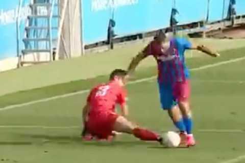 Watch Sergio Aguero score first Barcelona goal in behind-closed-doors friendly as he ramps up..