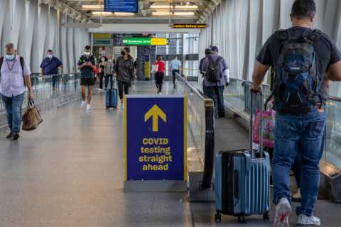 Vaccinated travelers from abroad can enter the U.S. on Nov. 8.