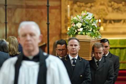 Rishi Sunak and Priti Patel lead mourners at James Brokenshire’s funeral after lung cancer death..
