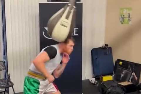 Watch Canelo Alvarez show off quick feet and lightning reflexes in latest training video ahead of..