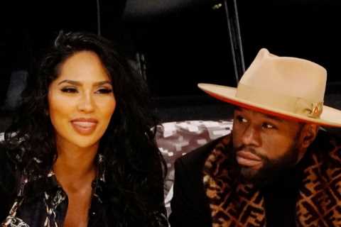 Floyd Mayweather sits courtside with ex-girlfriend Gallienne Nabila after stripper fiancee makes..