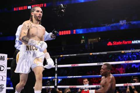 Muhammad Ali’s grandson Nico secures thrilling third round KO win before dedicating fight to boxing ..