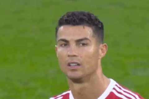 Watch Cristiano Ronaldo’s shocked reaction at half-time whistle as Man Utd star shakes head..