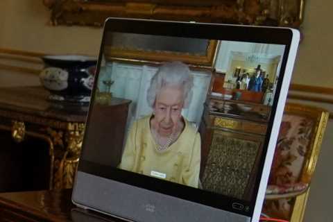 Queen, 95, carries out first official engagement with virtual audience a week after hospital stay