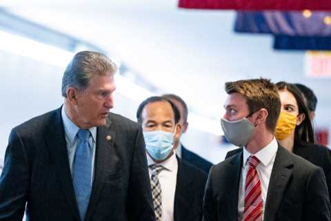A paid family leave program is likely to be dropped from the social policy bill at Manchin’s urging.