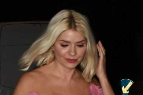 Holly Willoughby heads home to bed after Pride of Britain in picture-perfect pink dress