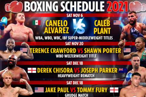 Upcoming boxing fights 2021: Fixture schedule – Canelo Alvarez vs Caleb Plant THIS WEEK, Jake Paul..