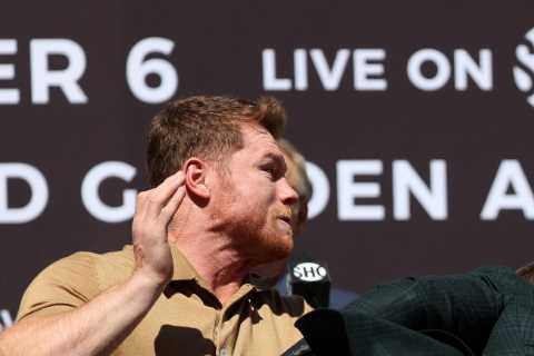 Caleb Plant’s eye cut from explosive Canelo Alvarez brawl may have affected sparring preparations,..