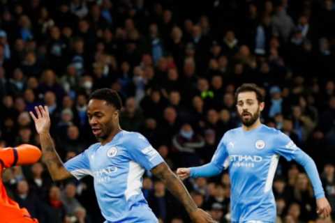 Man City 4 Brugge 1: Sterling nets first goal since August as Guardiola’s side take huge step..