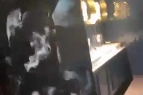 Tyson Fury heads to the loo during eight-hour boozing session in clip shared by party girl