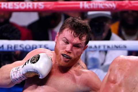 Canelo Alvarez makes history by knocking Caleb Plant out in 11th round to become undisputed..