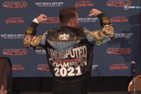 Canelo Alvarez was so confident of beating Caleb Plant he had special ‘undisputed’ jacket made in..