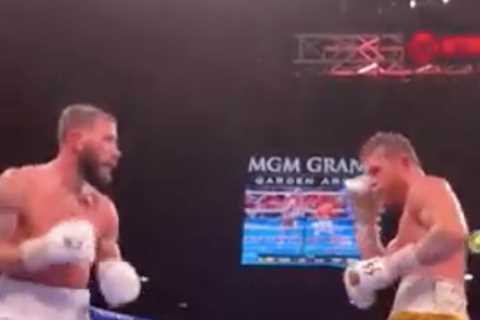 Watch Caleb Plant and Canelo Alvarez TALKING to each other during fight as American says ‘I’m..