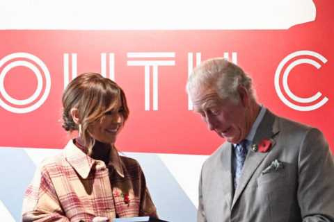 Cheryl and Prince Charles hand out certificates at her Trust Centre in Newcastle
