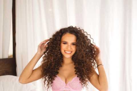 Madison Pettis shows off perfectly coiled curls during sexy lingerie shoot