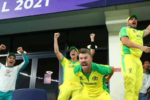 Australia storm to victory in Twenty20 World Cup final with a belligerent batting display against..