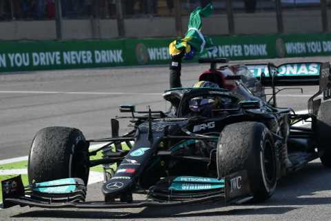 Lewis Hamilton WINS Brazil GP from tenth in one of the great F1 performances to cut rival..