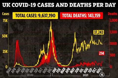 UK daily Covid deaths drop by almost a fifth in a week but cases rise as Brits told to get booster..