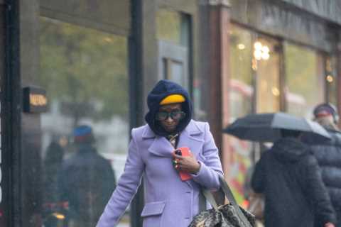 New Strictly Come Dancing judge Cynthia Erivo looks chic as she battles the rain ahead of show debut