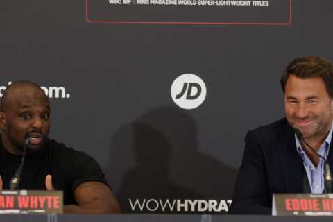 ‘It’s outrageous’ – Eddie Hearn slams Tyson Fury over demands for ’80 per cent’ of Dillian Whyte..