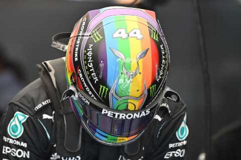 Lewis Hamilton praised by fans for wearing rainbow helmet for Qatar GP as he takes stand for LGBTQ+ ..